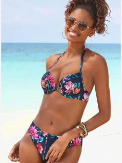 Haut de bikini push-up imprimé floral moderne