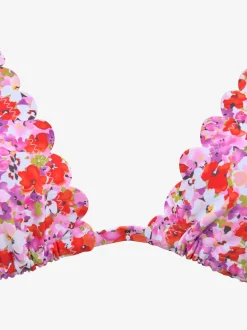 Haut de bikini triangle bords ondulés au laser