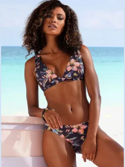 Haut de bikini triangle design floral