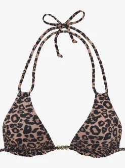 Haut de bikini triangle imprimé léopard tendance