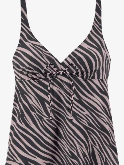 Haut de maillot de bain à armatures imprimé zébré élégant
