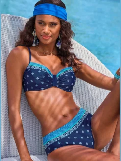 Haut de maillot de bain à armatures imprimé