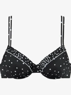Haut de maillot de bain à armatures design classique et passepoil