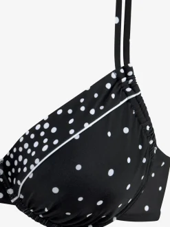 Haut de maillot de bain à armatures design classique et passepoil