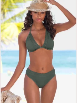 Haut de maillot de bain à armatures bord découpé au laser tendance
