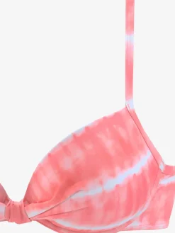 Haut de maillot de bain à armatures imprimé, effet de couleur différent pour chaque pièce