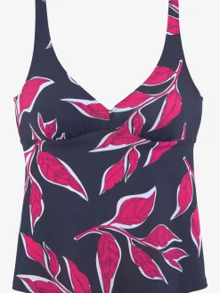 Haut de maillot de bain à armatures imprimé, effet de couleur différent pour chaque pièce