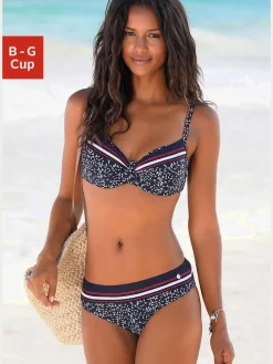 Haut de maillot de bain à armatures imprimé minimaliste