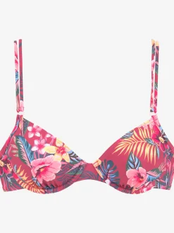 Haut de maillot de bain à armatures imprimé tropical