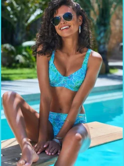 Haut de maillot de bain à armatures imprimé floral