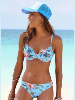 Haut de maillot de bain à armatures design floral
