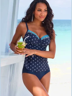 Haut de maillot de bain à armatures imprimé