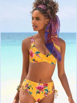 Haut de maillot de bain à armatures imprimé floral moderne