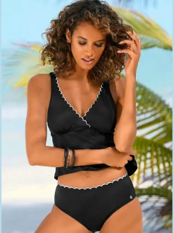 Haut de maillot de bain à armatures double bordure cocotte