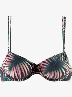 Haut de maillot de bain à armatures imprimé tropical