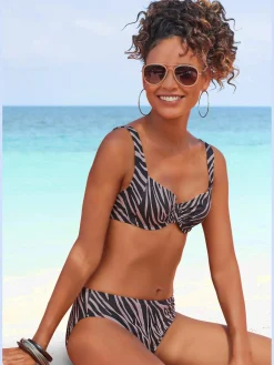 Haut de maillot de bain à armatures imprimé zébré élégant