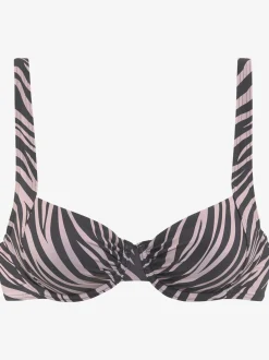 Haut de maillot de bain à armatures imprimé zébré élégant
