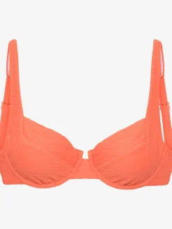 Haut de maillot de bain à armatures matière structurée aux couleurs tendances
