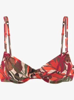 Haut de maillot de bain à armatures imprimé tropical