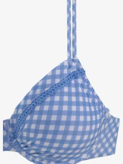 Haut de maillot de bain à armatures imprimé vichy moderne