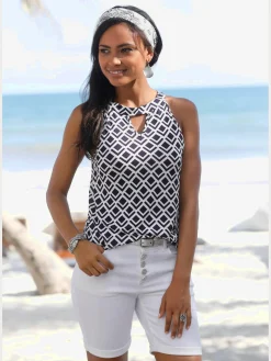 Haut de plage encolure avec petite ouverture