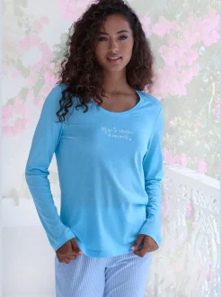 Haut de pyjama tee-shirt à manches longues s.oliver avec petit imprimé