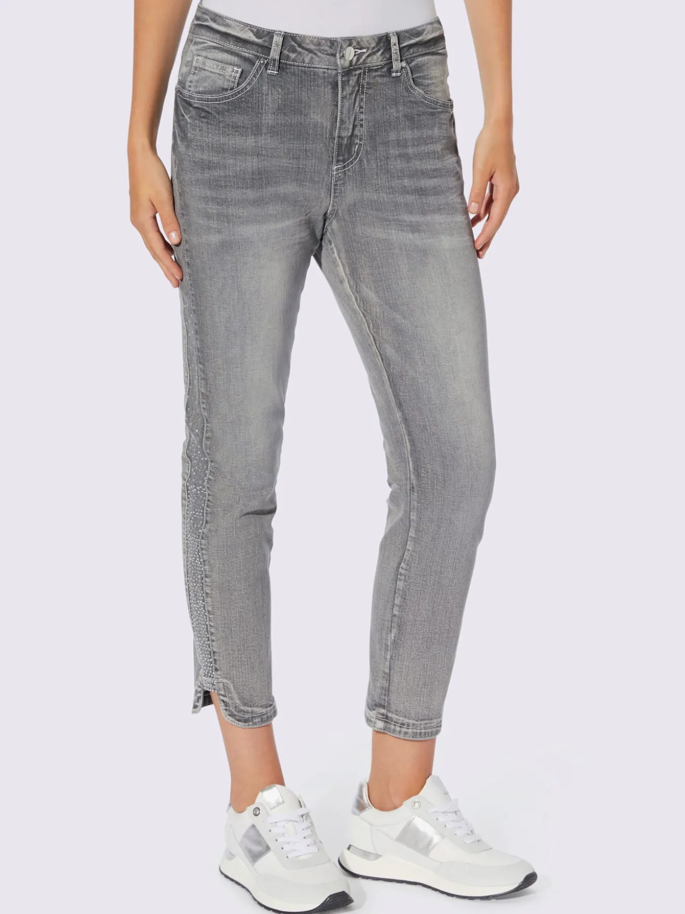 Jean 7/8 délavage tendance