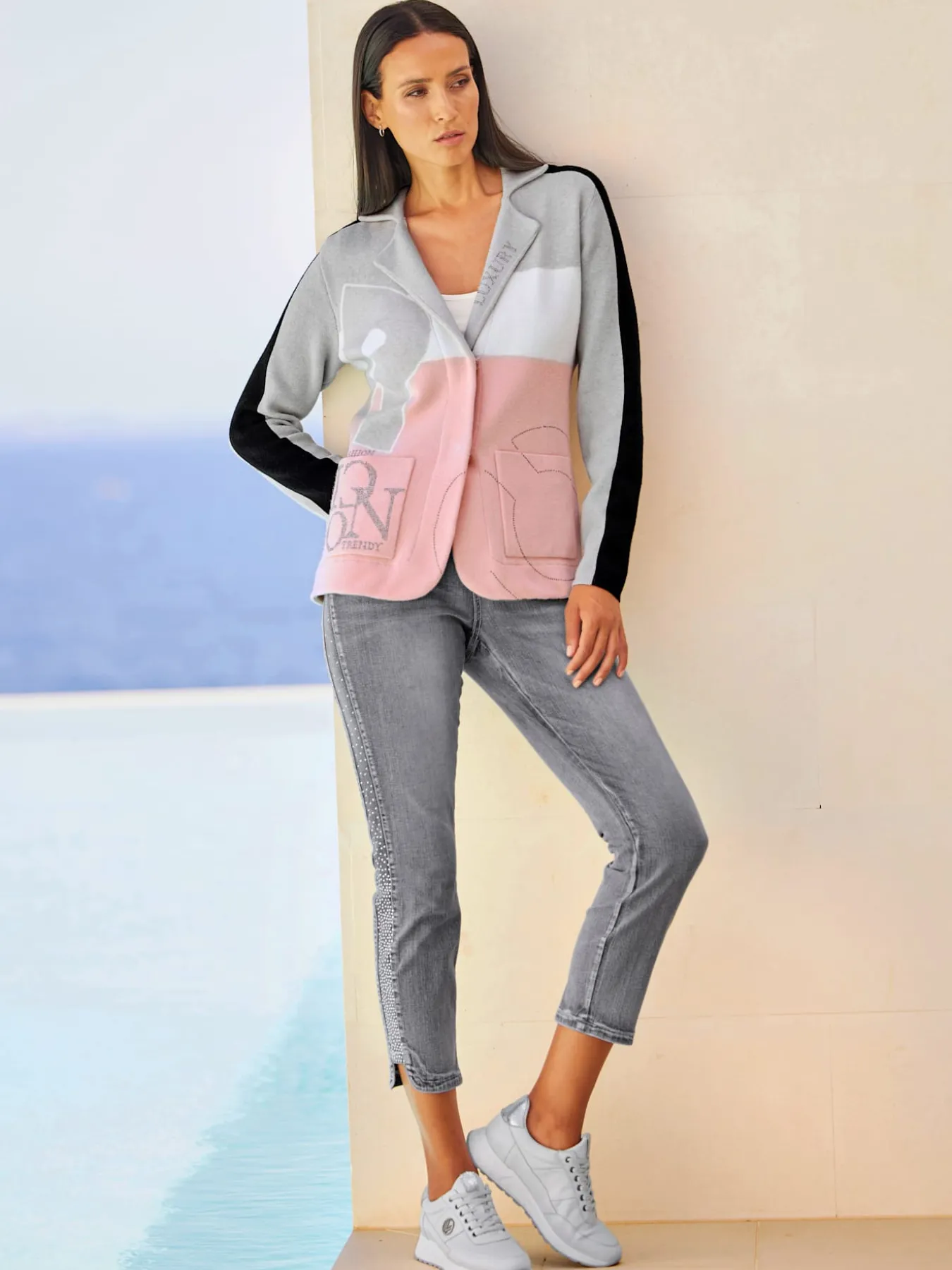 Jean 7/8 délavage tendance