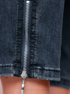 Jean 5 poches poches avec broderie et pierres fantaisie