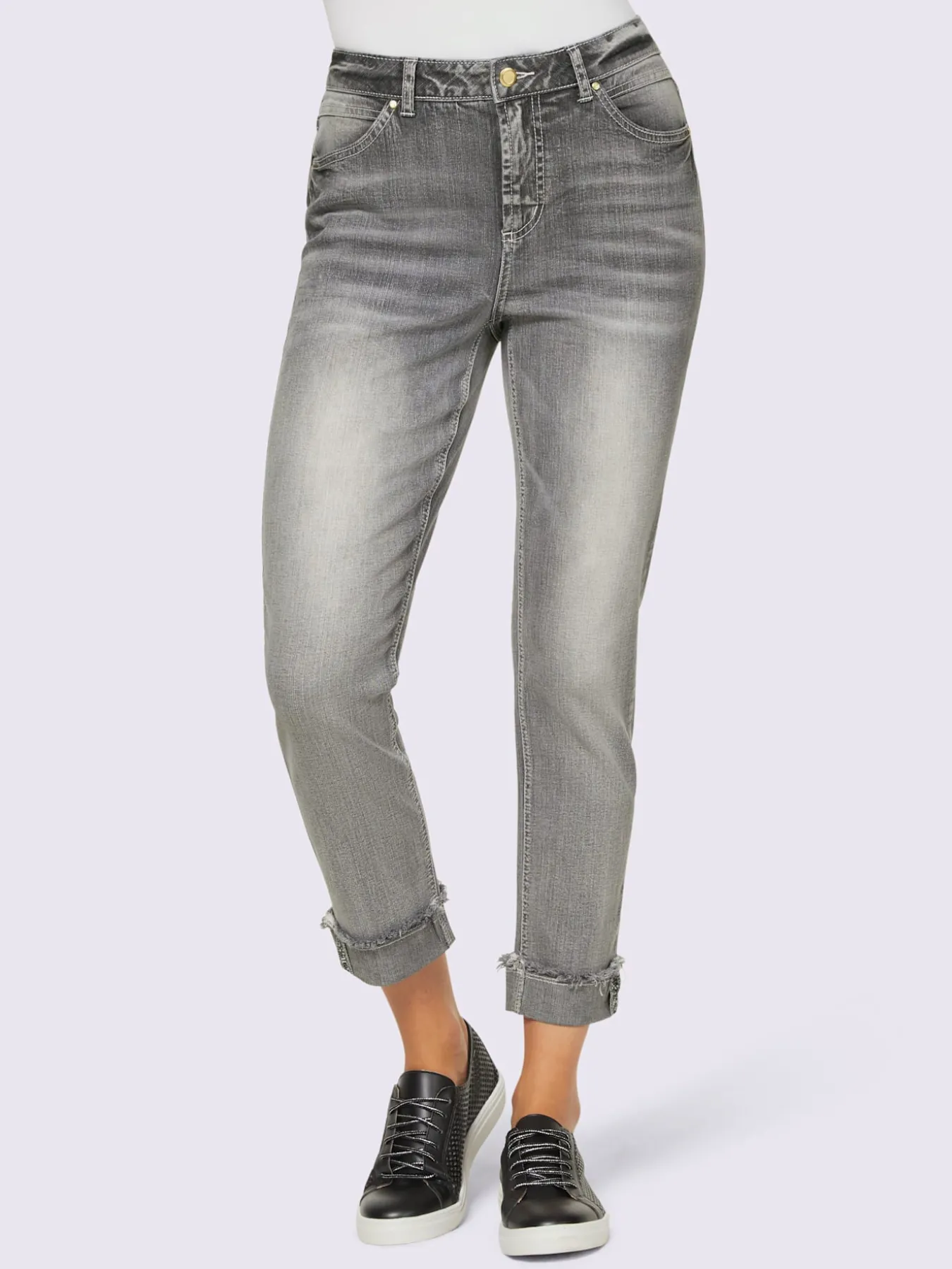 Jean 7/8 revers des jambes fixe