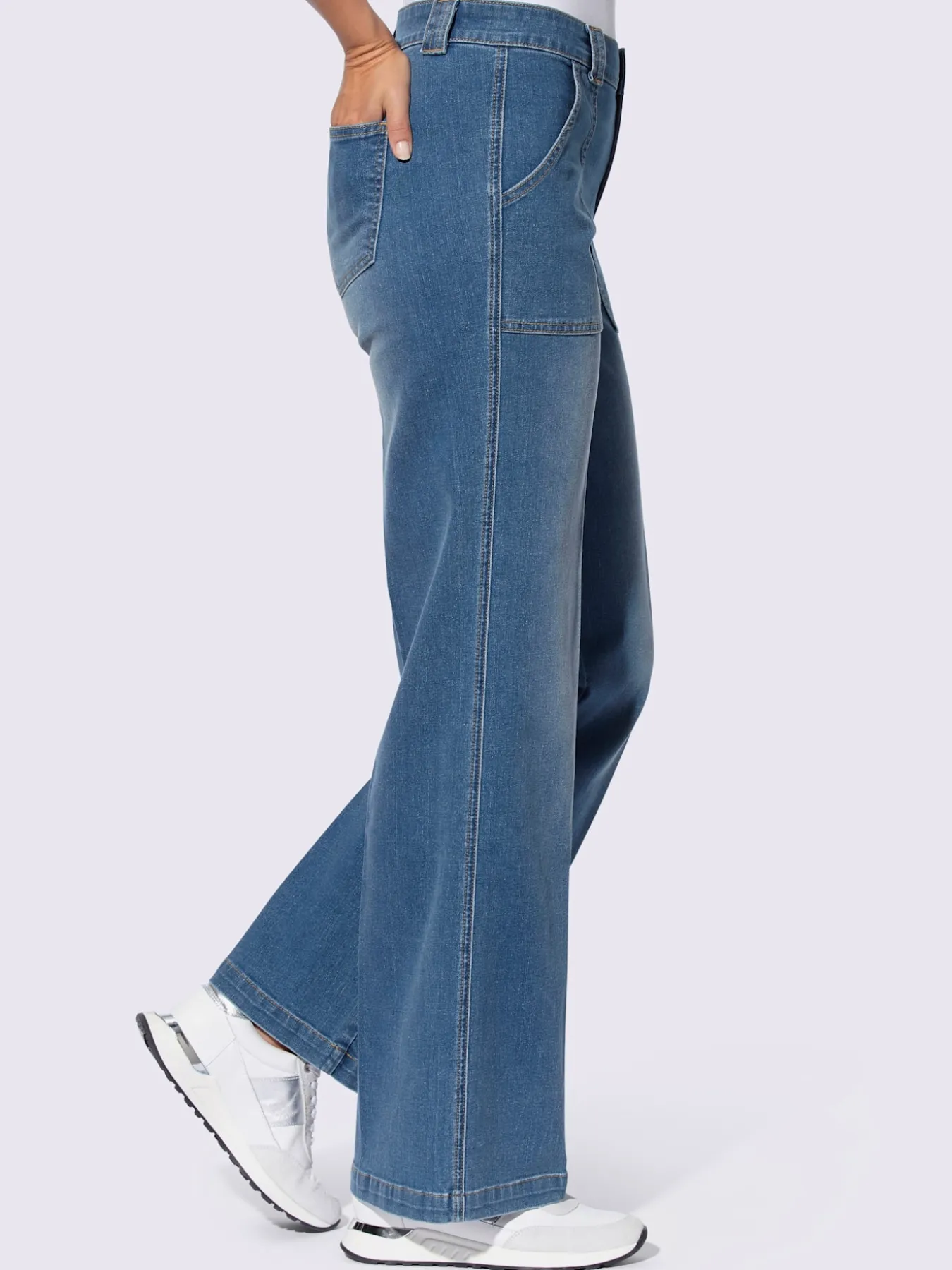 Jean droit coupe tendance et large