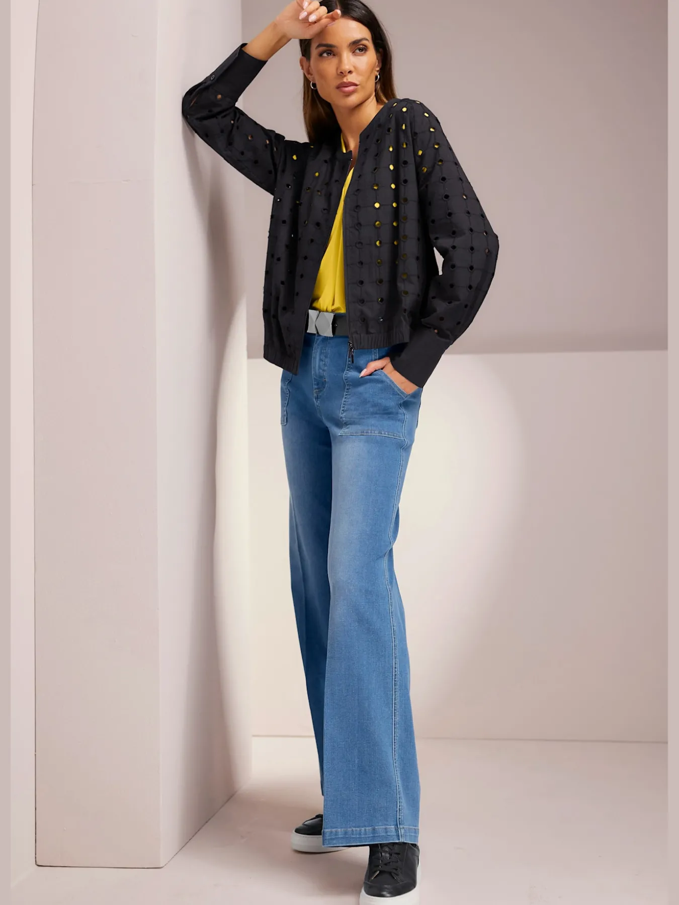 Jean droit coupe tendance et large