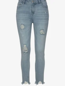 Jean effet déchiré jambes affinées