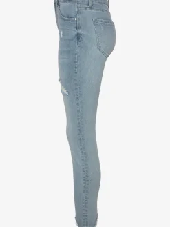 Jean effet déchiré jambes affinées