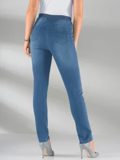 Jean femme confortable avec ceinture élastique
