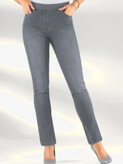 Jean femme confortable avec ceinture élastique