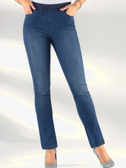 Jean femme confortable avec ceinture élastique