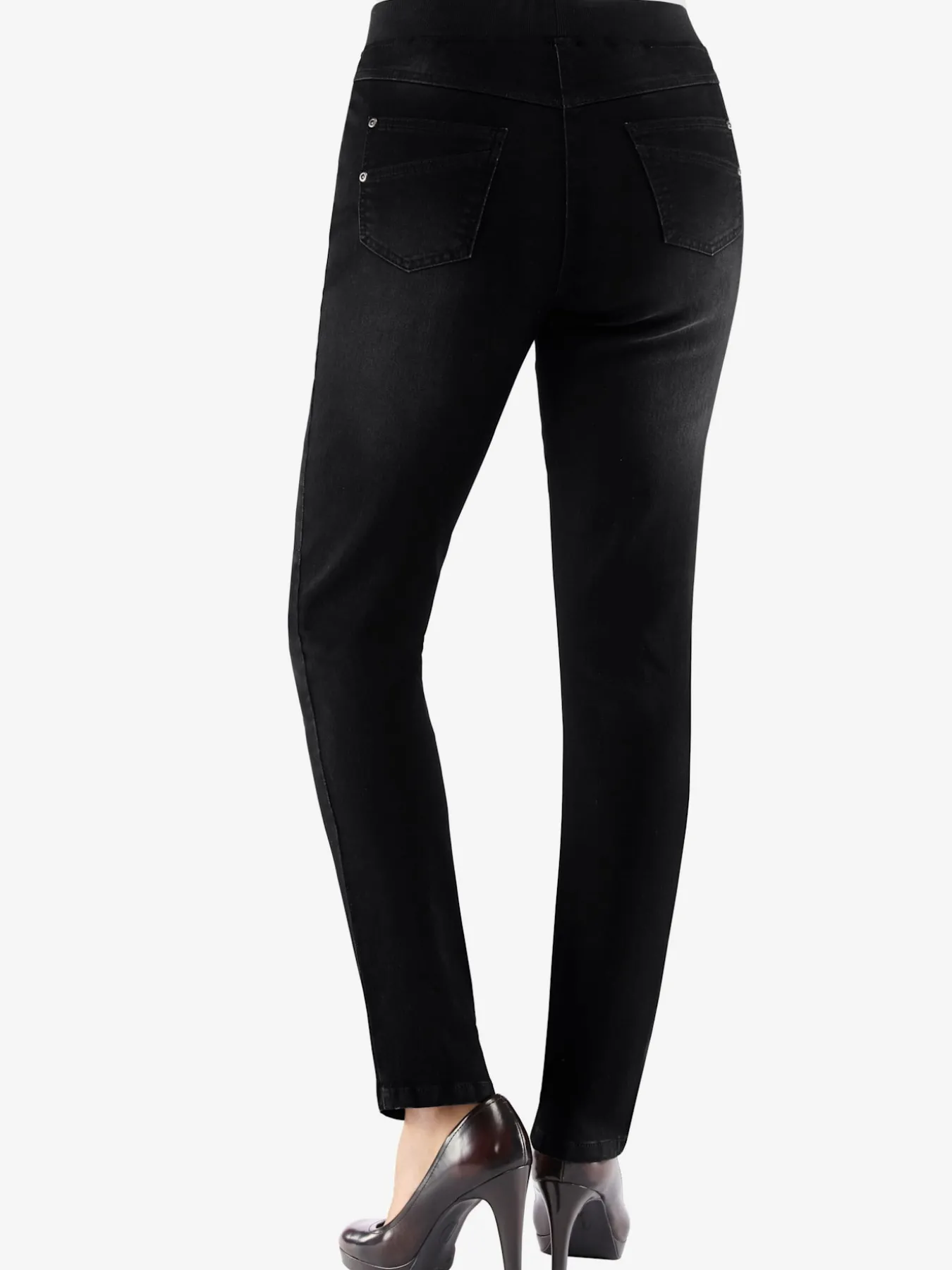 Jean femme confortable avec ceinture élastique