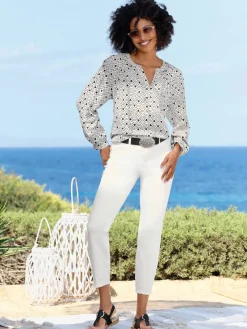 Jean push-up broderie ton sur ton