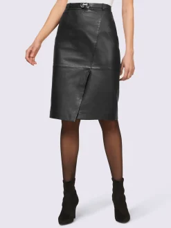 Jupe en cuir 100% cuir agneau nappa