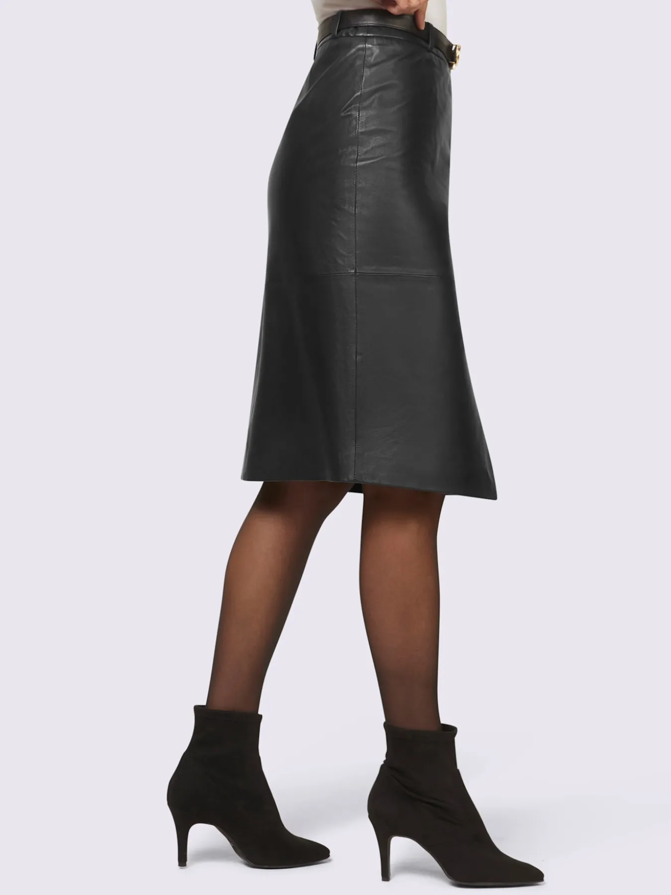 Jupe en cuir 100% cuir agneau nappa