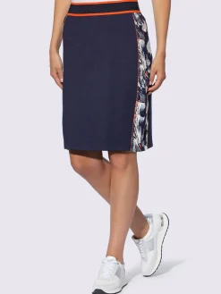 Jupe en jersey empiècements contrastés pour une silhouette affinée