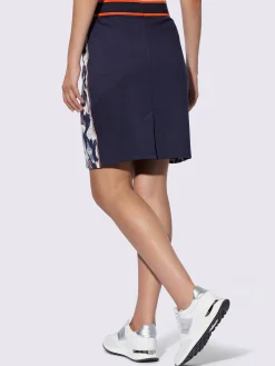 Jupe en jersey empiècements contrastés pour une silhouette affinée
