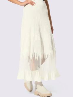 Jupe en tricot coupe en a