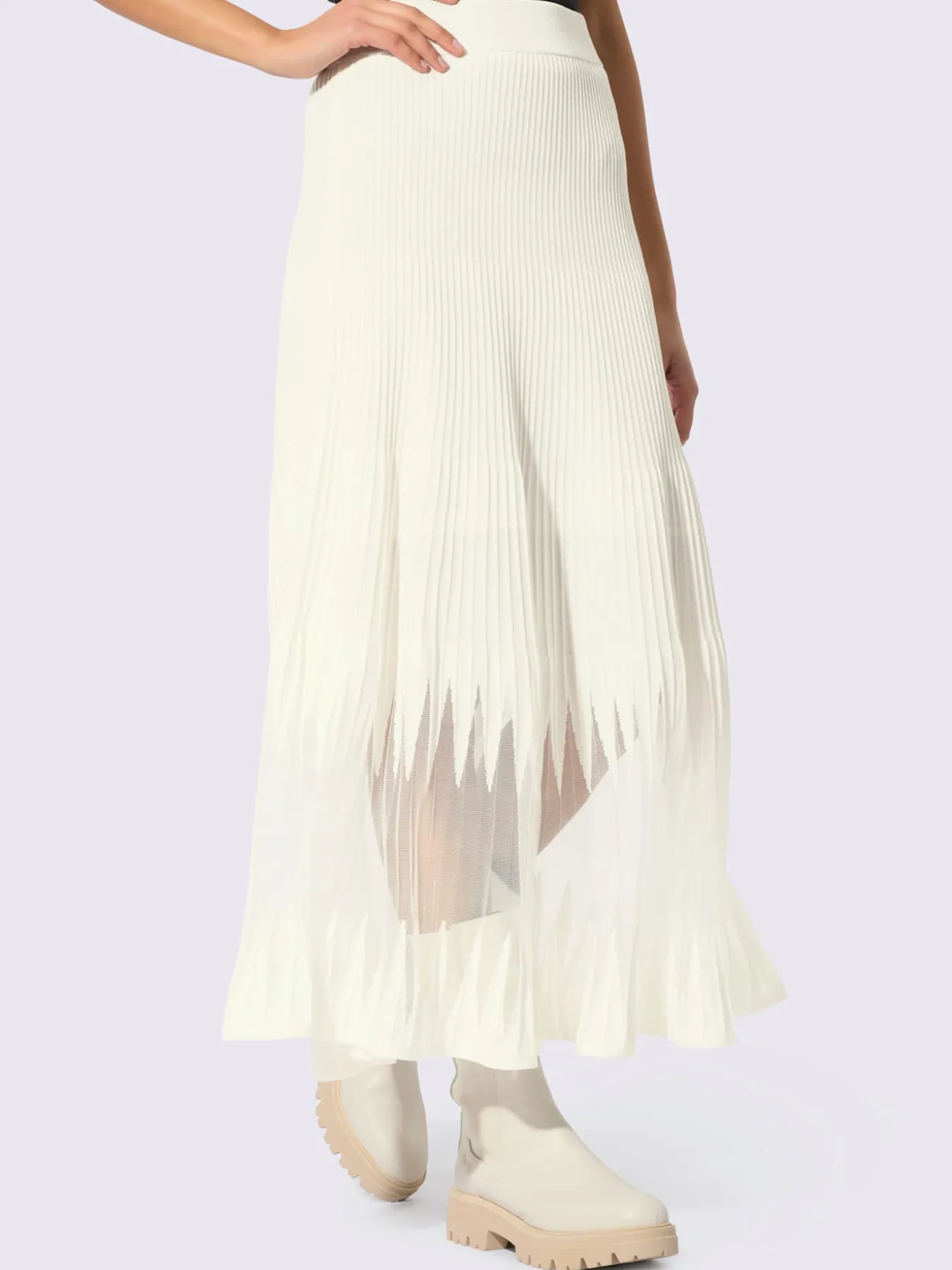 Jupe en tricot coupe en a