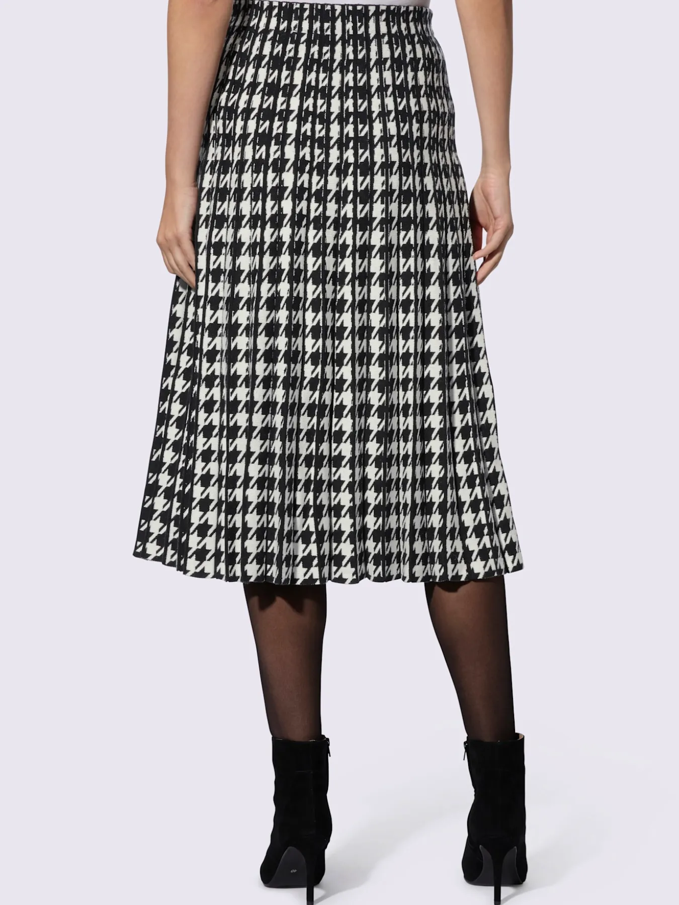 Jupe en tricot motif pied-de-poule