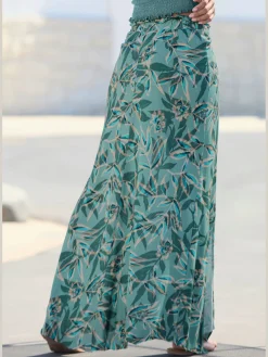 Jupe longue ceinture paperbag tendance