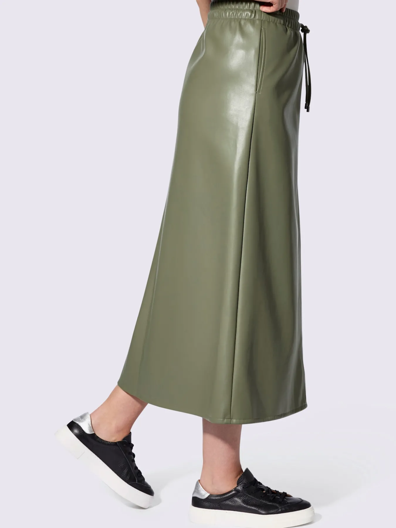 Jupe longue imitation cuir souple