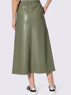Jupe longue imitation cuir souple
