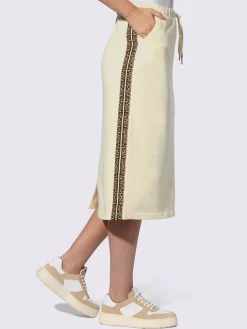 Jupe sweat ceinture élastique, coulisse et lien à nouer